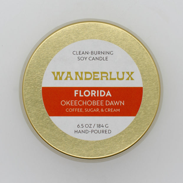 Wanderlux Florida Okeechobee Dawn 6.5 Ounce Soy Candle