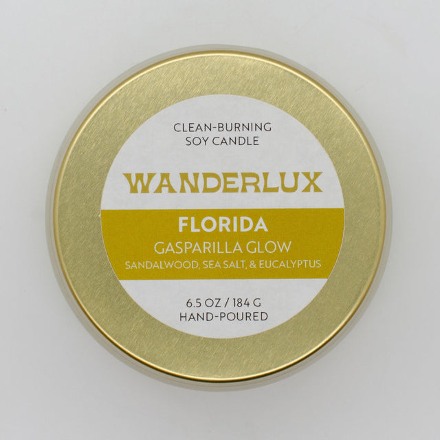 Wanderlux Florida Gasparilla Glow 6.5 Ounce Soy Candle