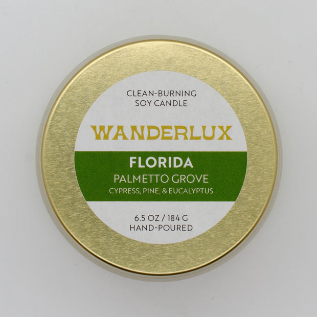 Wanderlux Florida Palmetto Grove 6.5 Ounce Soy Candle