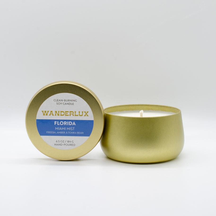 Wanderlux Florida Miami Mist 6.5 Ounce Soy Candle