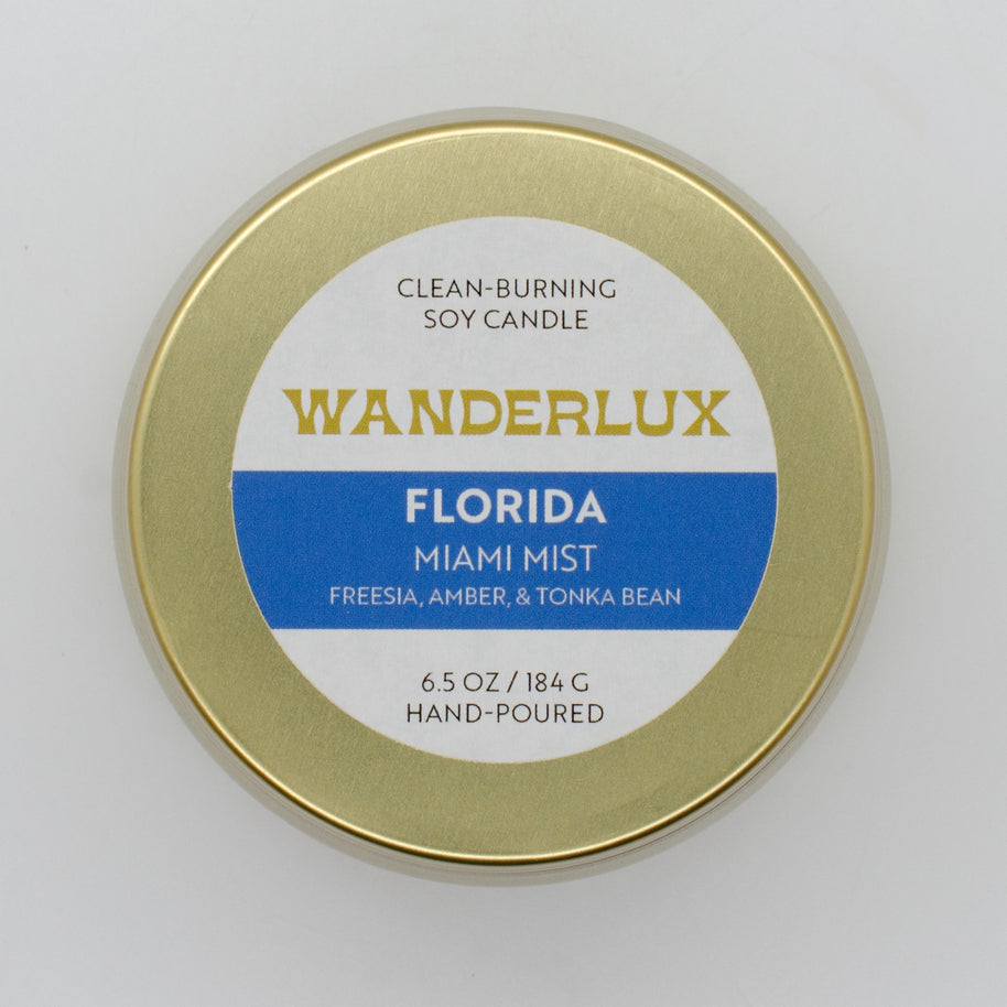 Wanderlux Florida Miami Mist 6.5 Ounce Soy Candle