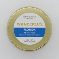 Wanderlux Florida Miami Mist 6.5 Ounce Soy Candle