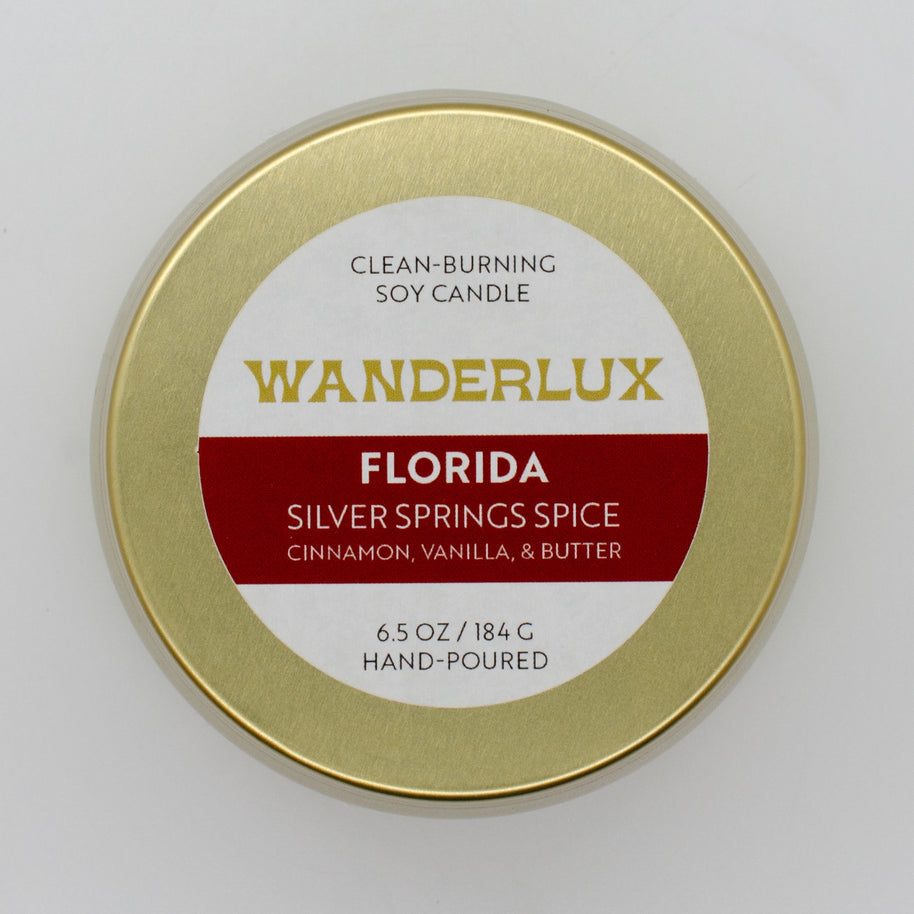 Wanderlux Florida Silver Springs Spice 6.5 Ounce Soy Candle