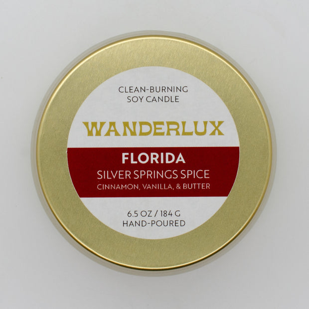 Wanderlux Florida Silver Springs Spice 6.5 Ounce Soy Candle
