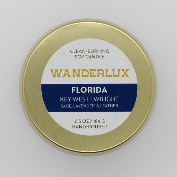 Wanderlux Florida Key West Twilight 6.5 Ounce Soy Candle