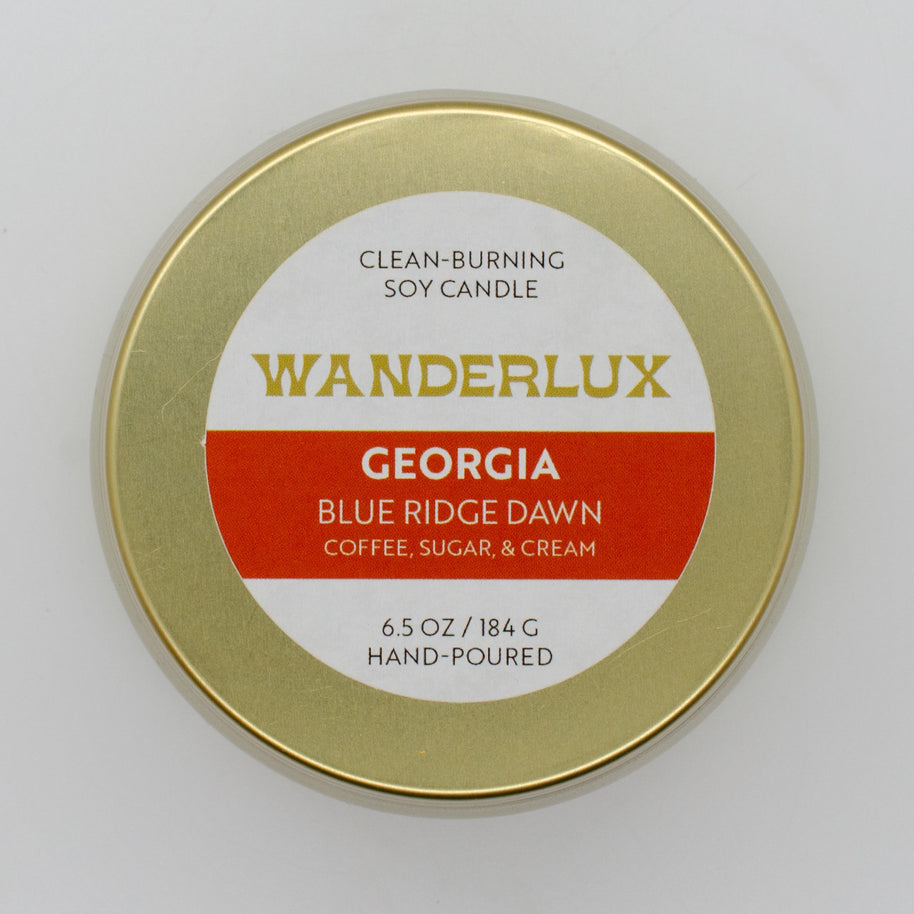 Wanderlux Georgia Blue Ridge Dawn 6.5 Ounce Soy Candle