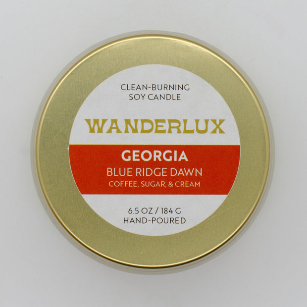Wanderlux Georgia Blue Ridge Dawn 6.5 Ounce Soy Candle
