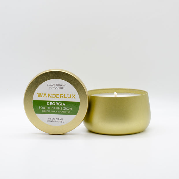 Wanderlux Georgia Southern Pine Grove 6.5 Ounce Soy Candle