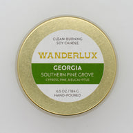 Wanderlux Georgia Southern Pine Grove 6.5 Ounce Soy Candle