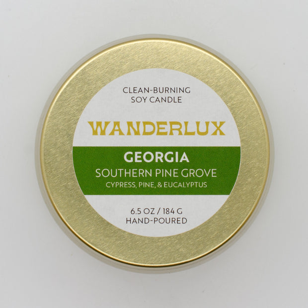 Wanderlux Georgia Southern Pine Grove 6.5 Ounce Soy Candle