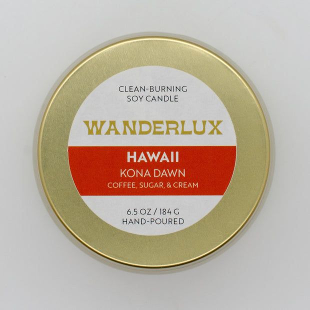 Wanderlux Hawaii Kona Dawn 6.5 Ounce Soy Candle