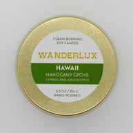 Wanderlux Hawaii Mahogany Grove 6.5 Ounce Soy Candle