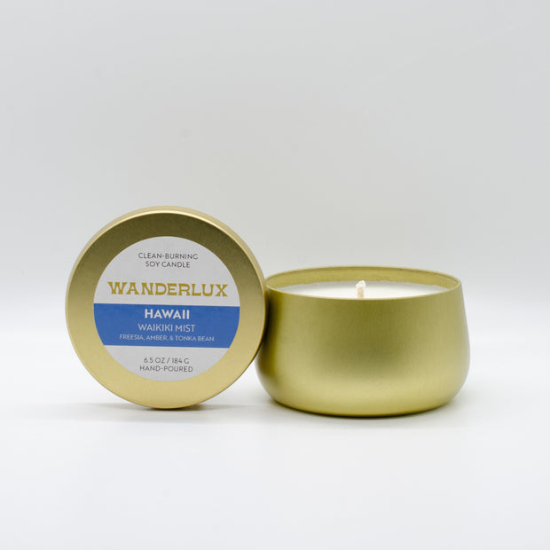 Wanderlux Hawaii Waikiki Mist 6.5 Ounce Soy Candle