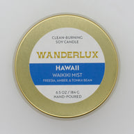 Wanderlux Hawaii Waikiki Mist 6.5 Ounce Soy Candle