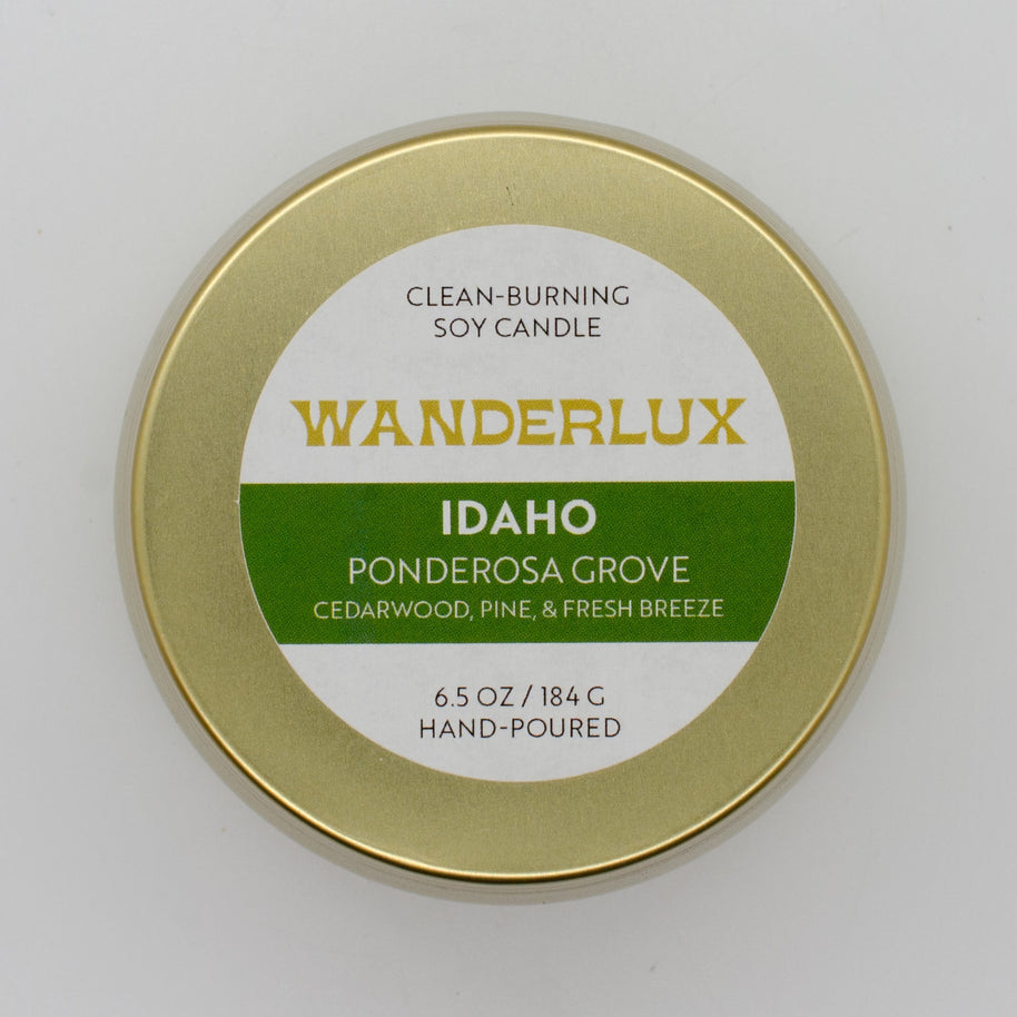 Wanderlux Idaho Ponderosa Grove 6.5 Ounce Soy Candle
