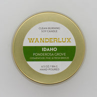 Wanderlux Idaho Ponderosa Grove 6.5 Ounce Soy Candle