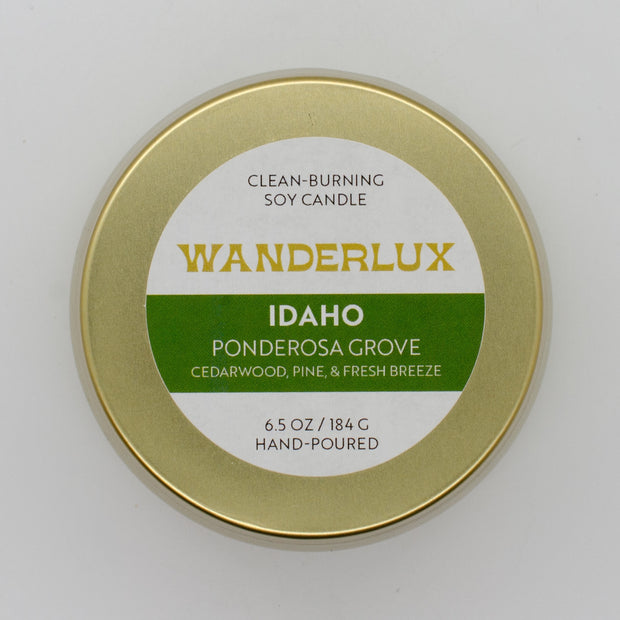 Wanderlux Idaho Ponderosa Grove 6.5 Ounce Soy Candle