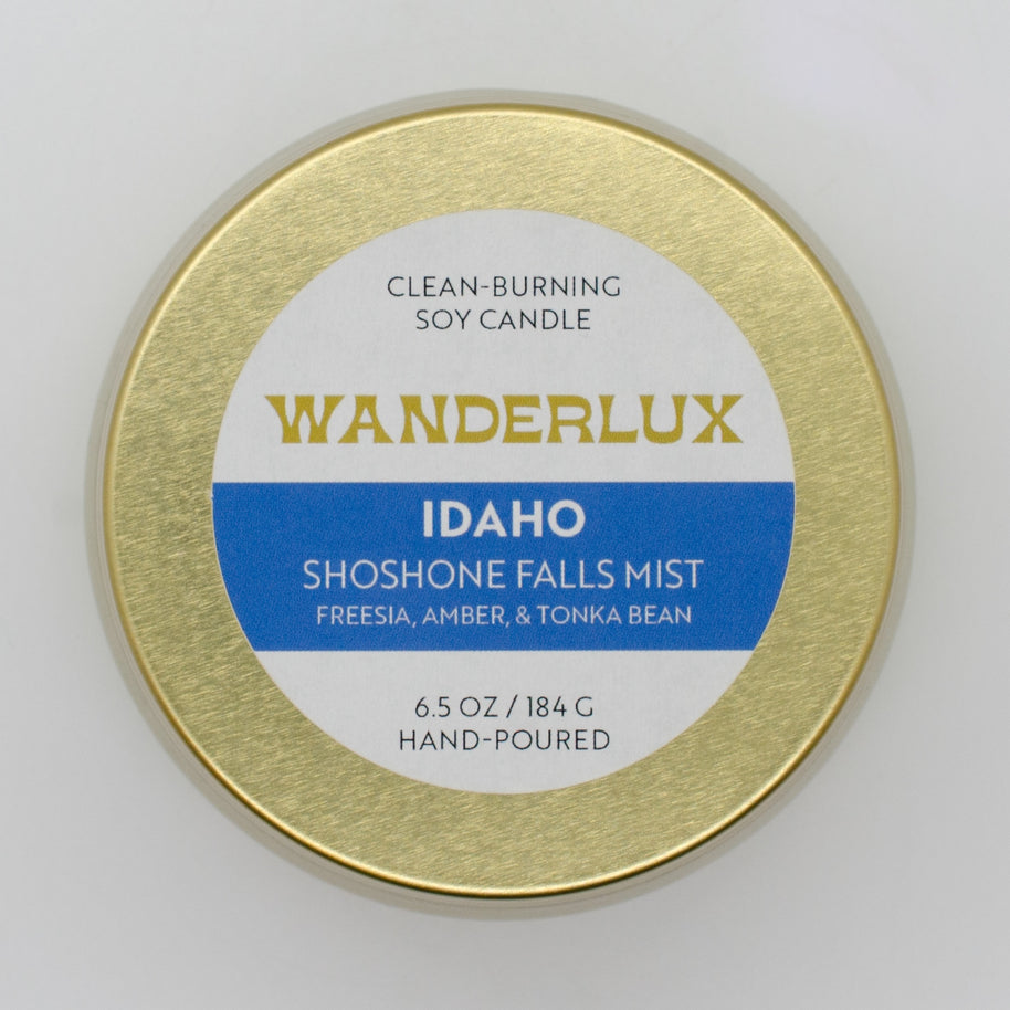 Wanderlux Idaho Shoshone Falls Mist 6.5 Ounce Soy Candle