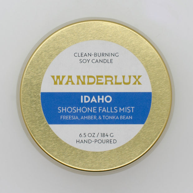 Wanderlux Idaho Shoshone Falls Mist 6.5 Ounce Soy Candle