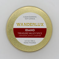 Wanderlux Idaho Treasure Valley Spice 6.5 Ounce Soy Candle