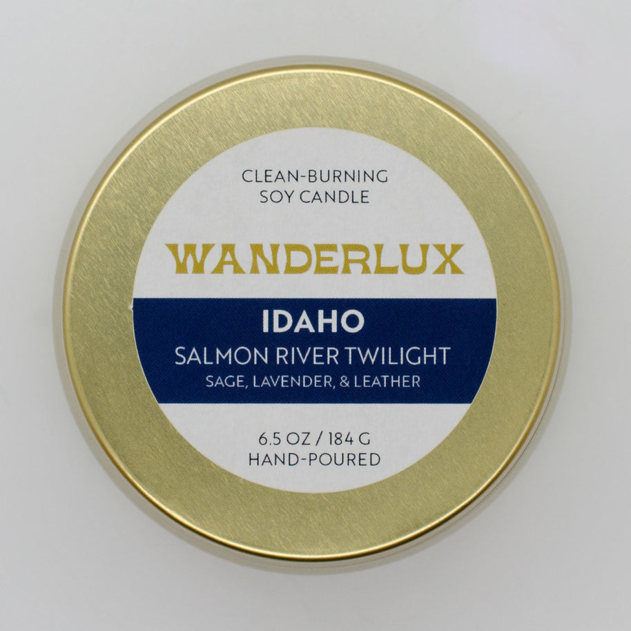 Wanderlux Idaho Salmon River Twilight 6.5 Ounce Soy Candle