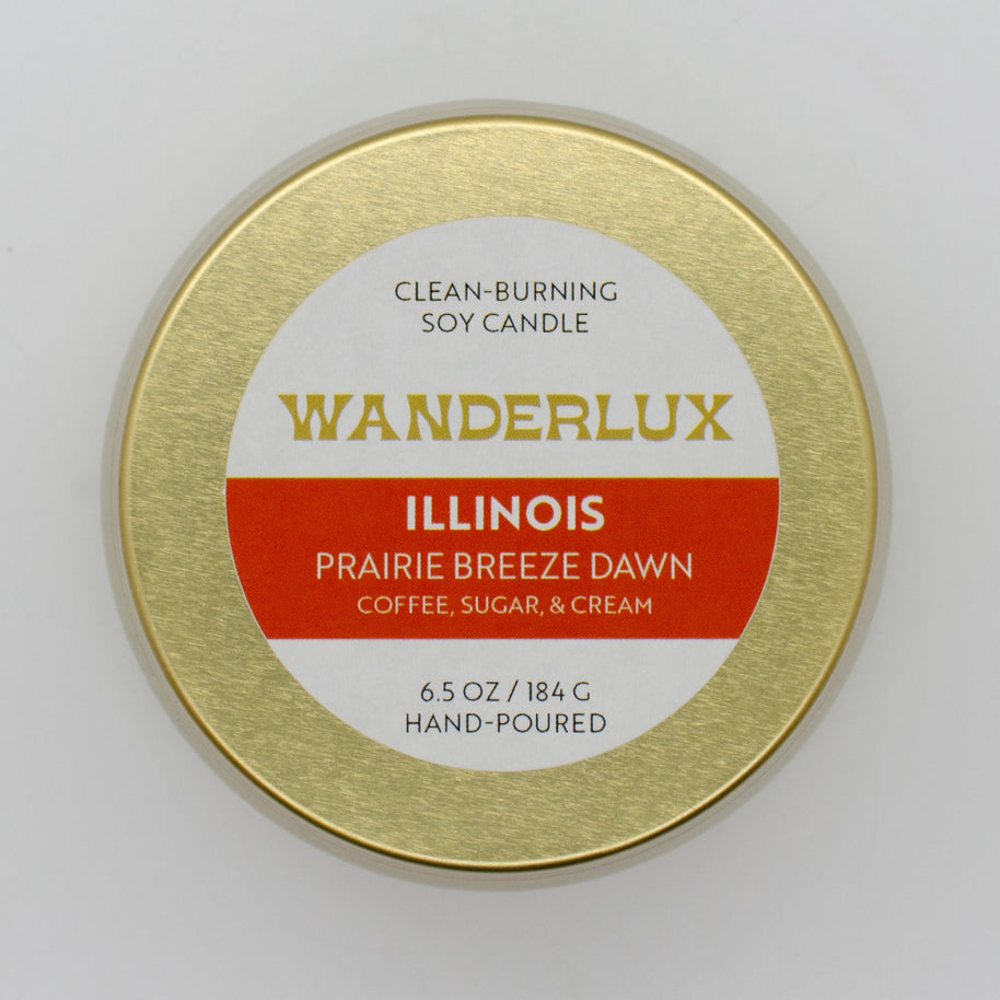 Wanderlux Illinois Prairie Breeze Dawn 6.5 Ounce Soy Candle
