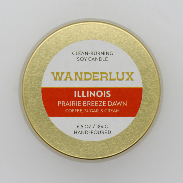 Wanderlux Illinois Prairie Breeze Dawn 6.5 Ounce Soy Candle