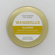 Wanderlux Illinois Harvest Fields Glow 6.5 Ounce Soy Candle