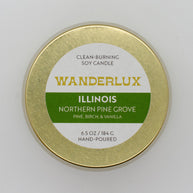 Wanderlux Illinois Northern Pine Grove 6.5 Ounce Soy Candle