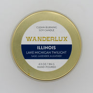 Wanderlux Illinois Lake Michigan Twilight 6.5 Ounce Soy Candle