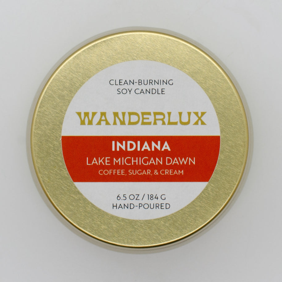 Wanderlux Indiana Lake Michigan Dawn 6.5 Ounce Soy Candle