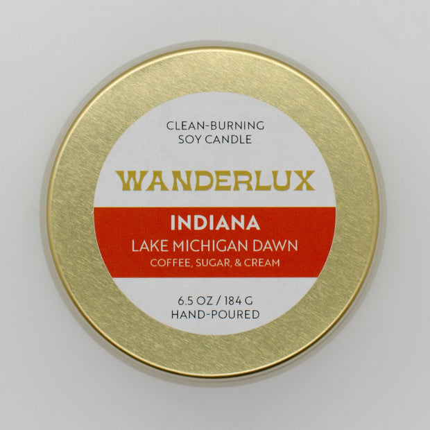 Wanderlux Indiana Lake Michigan Dawn 6.5 Ounce Soy Candle