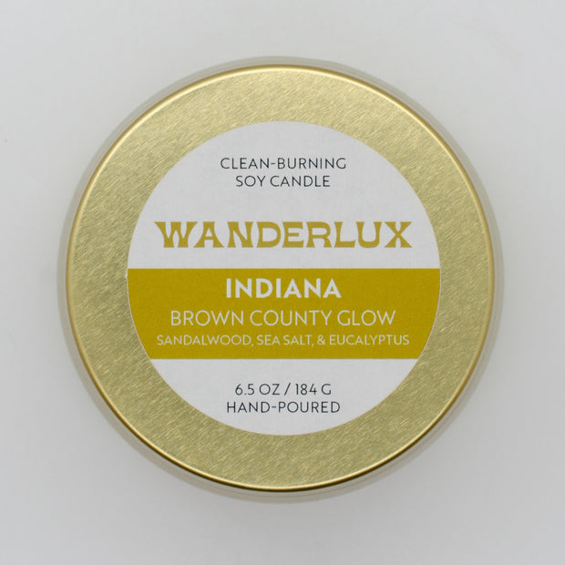 Wanderlux Indiana Brown County Glow 6.5 Ounce Soy Candle