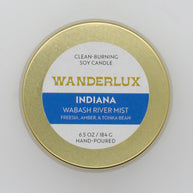 Wanderlux Indiana Wabash River Mist 6.5 Ounce Soy Candle