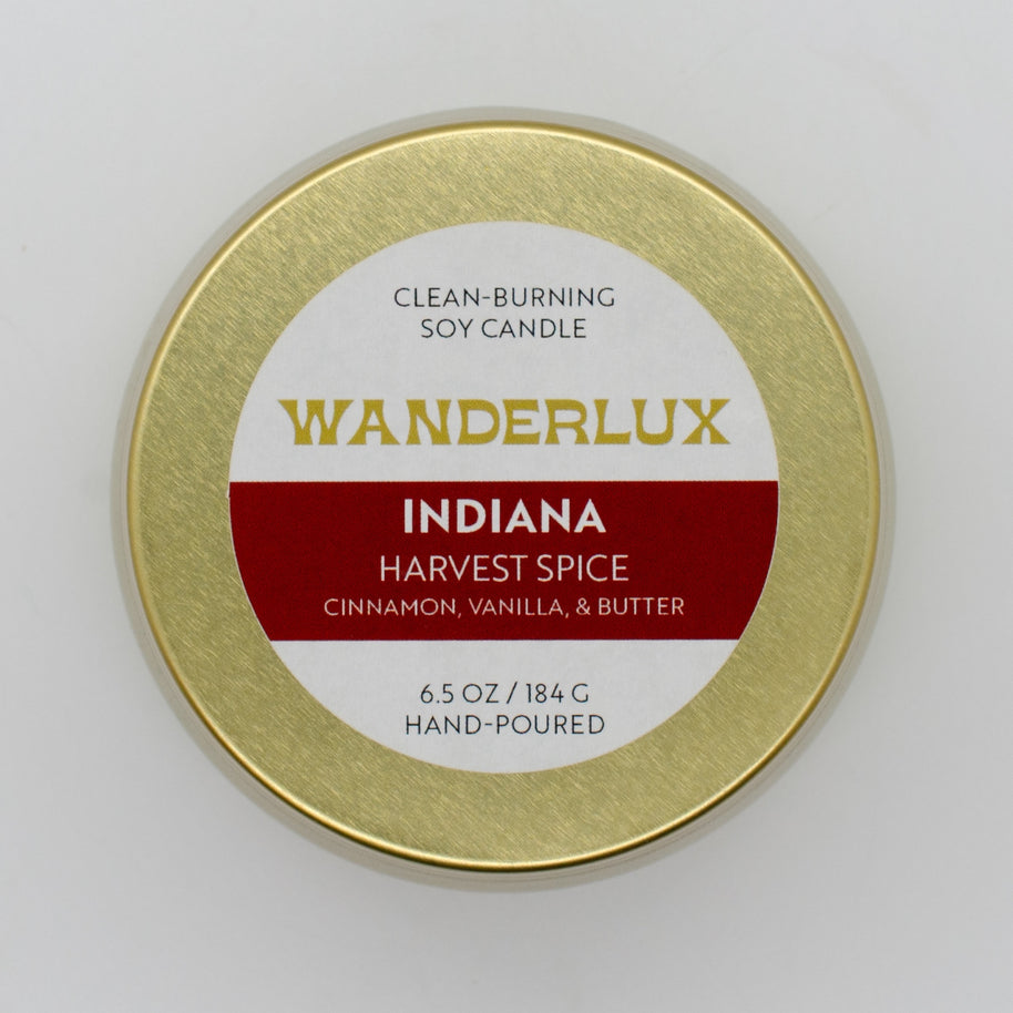 Wanderlux Indiana Harvest Spice 6.5 Ounce Soy Candle