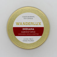 Wanderlux Indiana Harvest Spice 6.5 Ounce Soy Candle