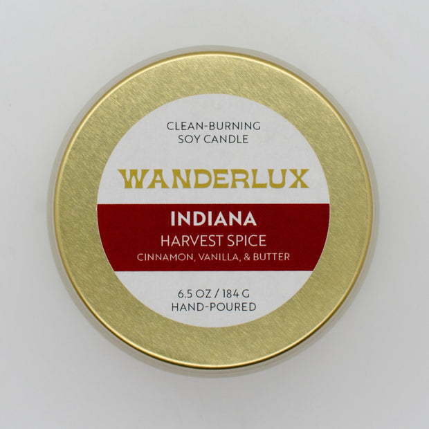 Wanderlux Indiana Harvest Spice 6.5 Ounce Soy Candle