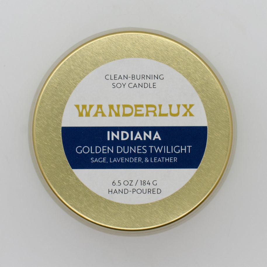 Wanderlux Indiana Golden Dunes Twilight 6.5 Ounce Soy Candle