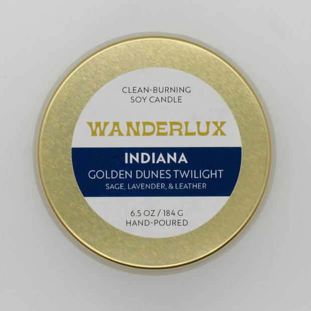 Wanderlux Indiana Golden Dunes Twilight 6.5 Ounce Soy Candle