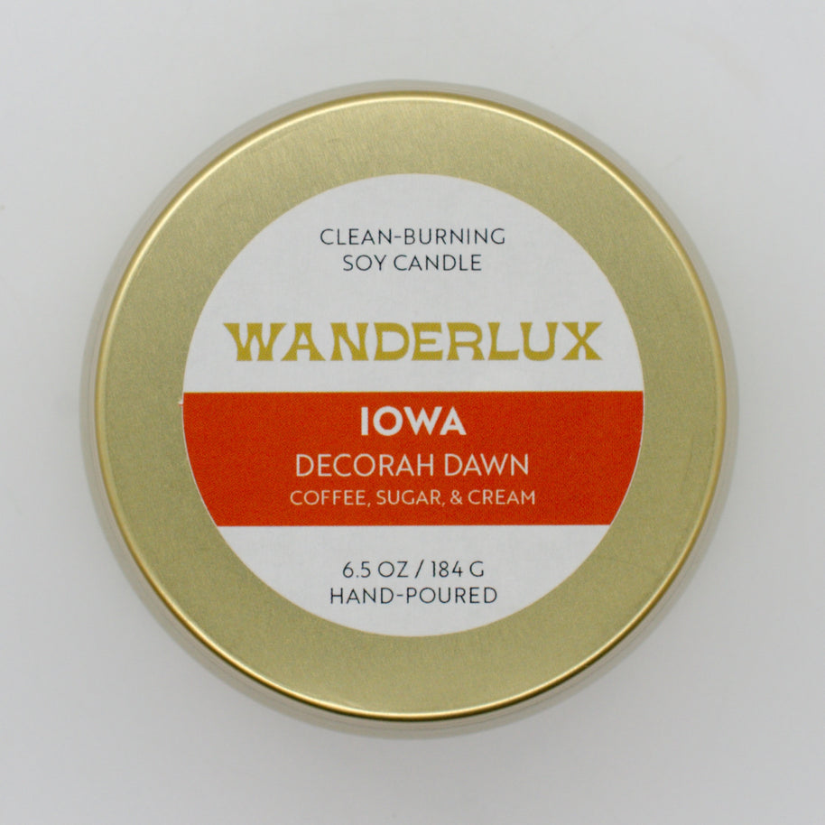 Wanderlux Iowa Decorah Dawn 6.5 Ounce Soy Candle