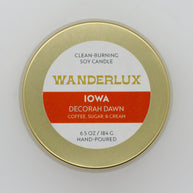 Wanderlux Iowa Decorah Dawn 6.5 Ounce Soy Candle