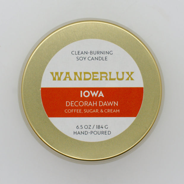 Wanderlux Iowa Decorah Dawn 6.5 Ounce Soy Candle