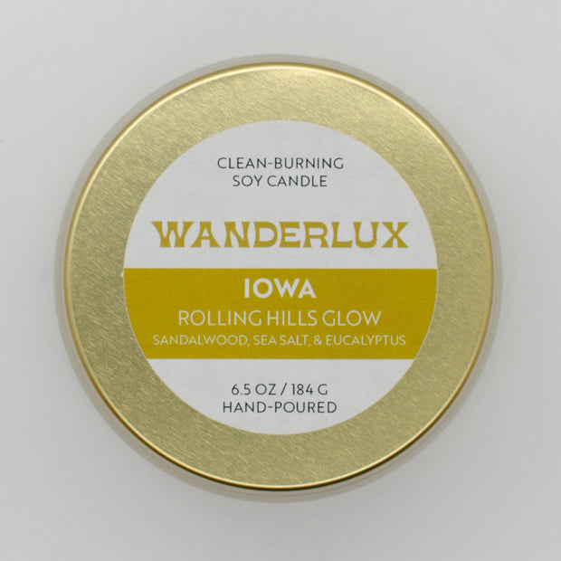 Wanderlux Iowa Rolling Hills Glow 6.5 Ounce Soy Candle