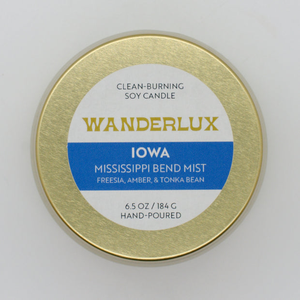 Wanderlux Iowa Mississippi Bend Mist 6.5 Ounce Soy Candle