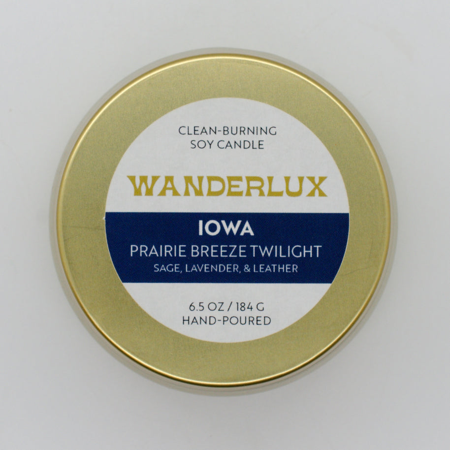 Wanderlux Iowa Prairie Breeze Twilight 6.5 Ounce Soy Candle