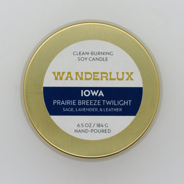 Wanderlux Iowa Prairie Breeze Twilight 6.5 Ounce Soy Candle