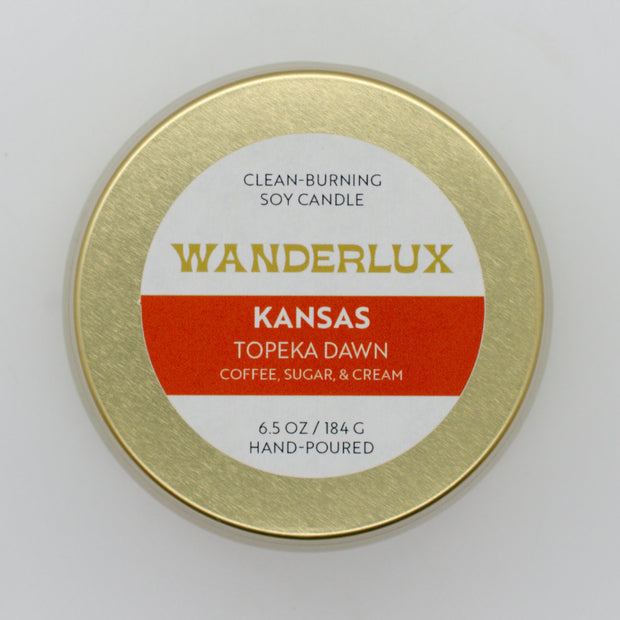 Wanderlux Kansas Topeka Dawn 6.5 Ounce Soy Candle