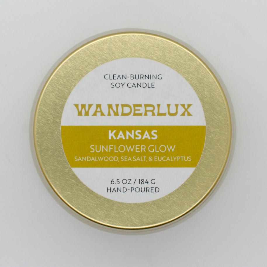 Wanderlux Kansas Sunflower Glow 6.5 Ounce Soy Candle
