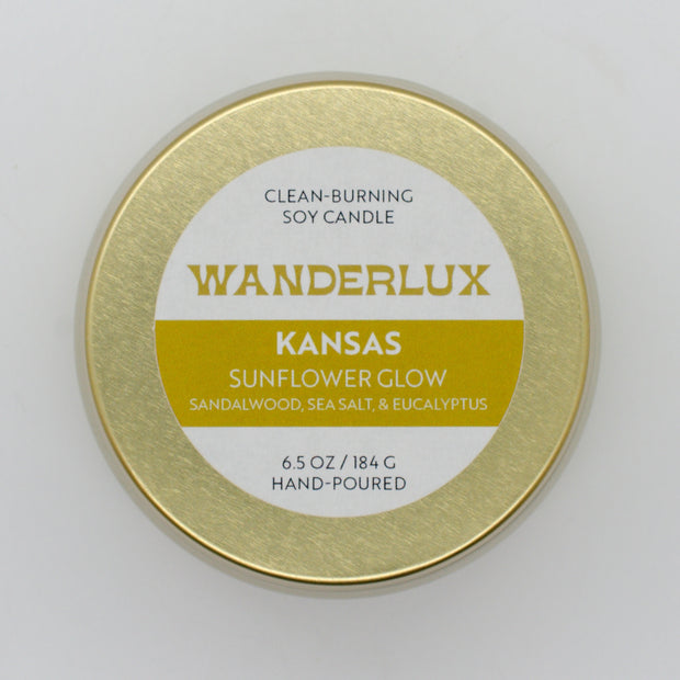 Wanderlux Kansas Sunflower Glow 6.5 Ounce Soy Candle
