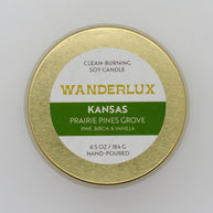 Wanderlux Kansas Prairie Pines Grove 6.5 Ounce Soy Candle